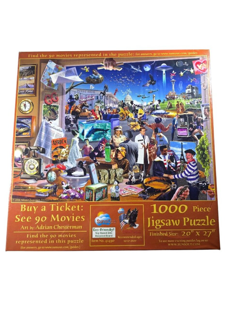 Jigsaw Puzzle Buy A Ticket thousand Piece Adrian Chesterman 20"x27" Movies